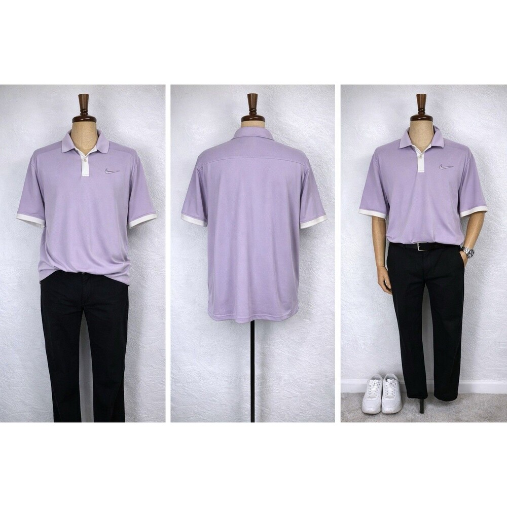 Nike Tennis Pro Climacool+ FreeLift Polo Shirt Men’s L Purple Golf Athletic
